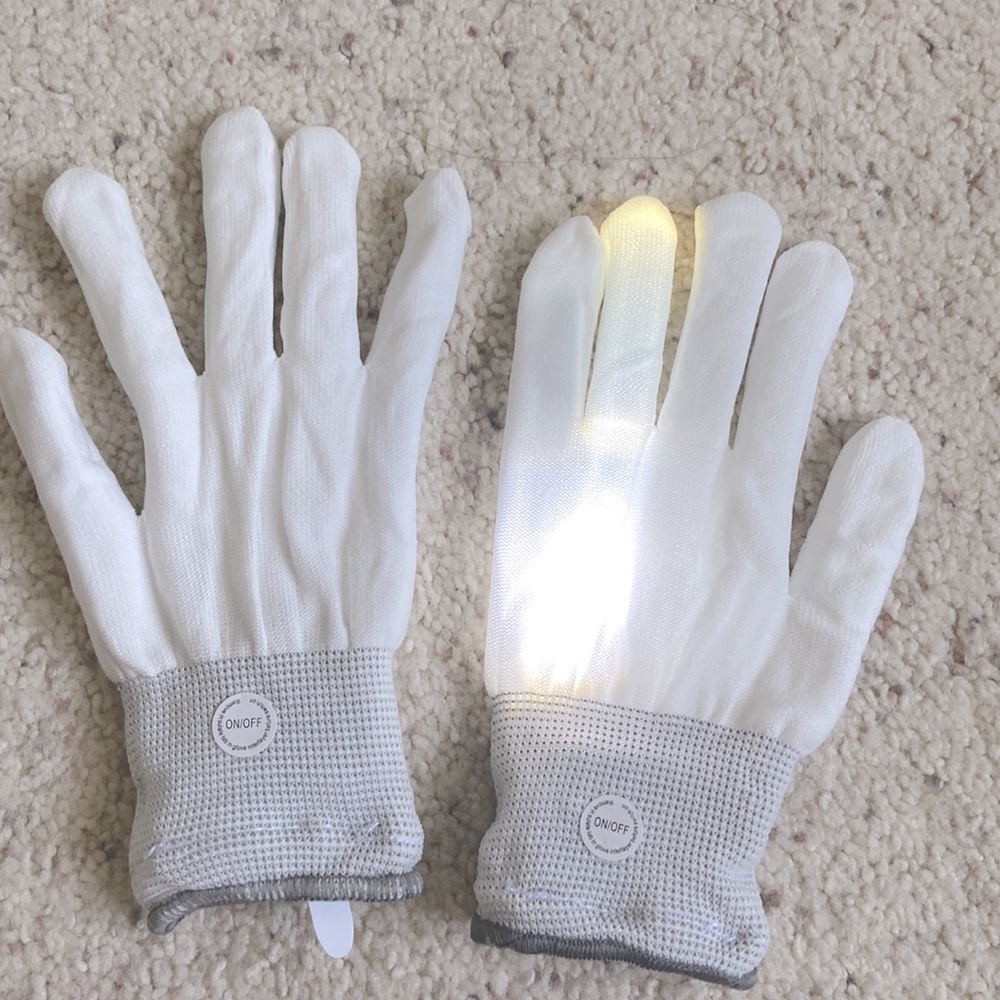 Flashy blinky Fun Gloves.